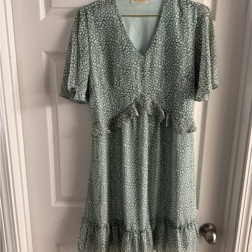 Elegant Green Floral Dress